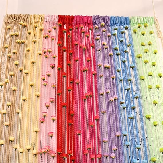 Door Line Curtain Rose Flower Shape