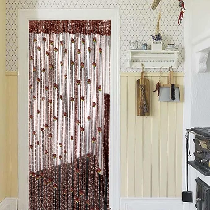 Door Line Curtain Rose Flower Shape