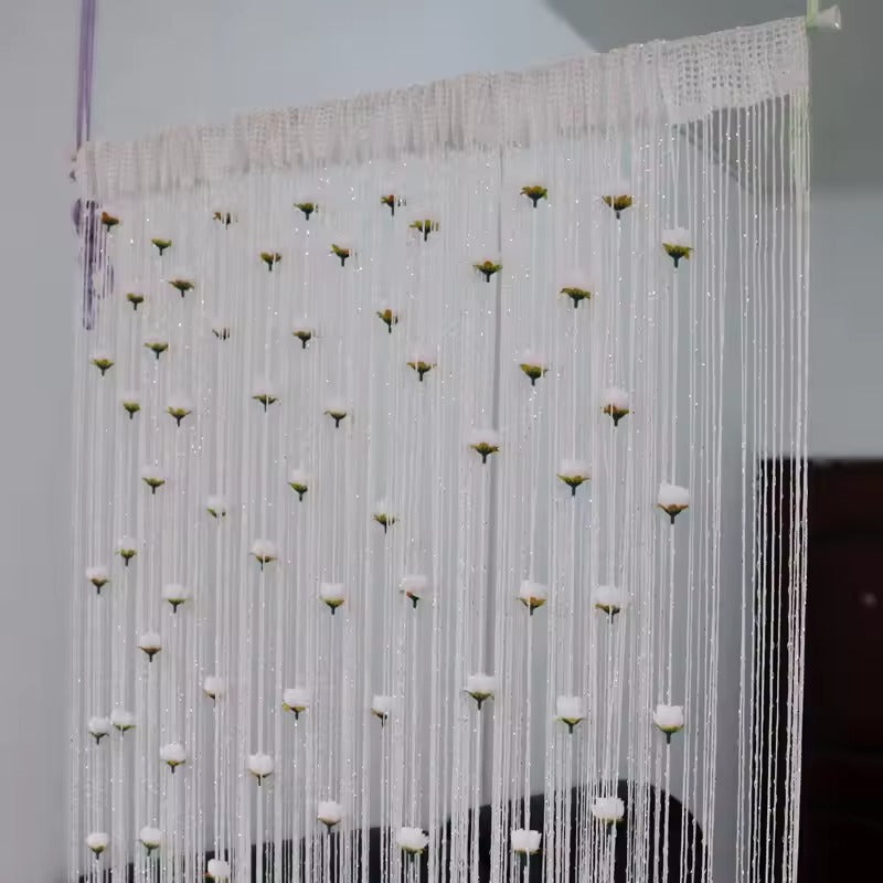 Door Line Curtain Rose Flower Shape