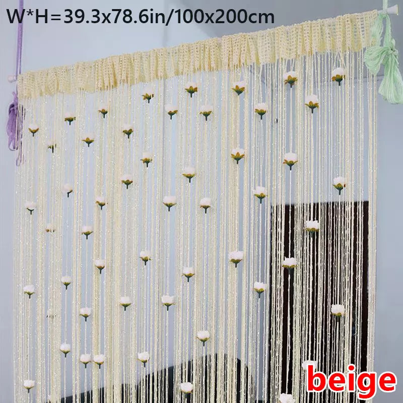Door Line Curtain Rose Flower Shape