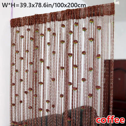 Door Line Curtain Rose Flower Shape